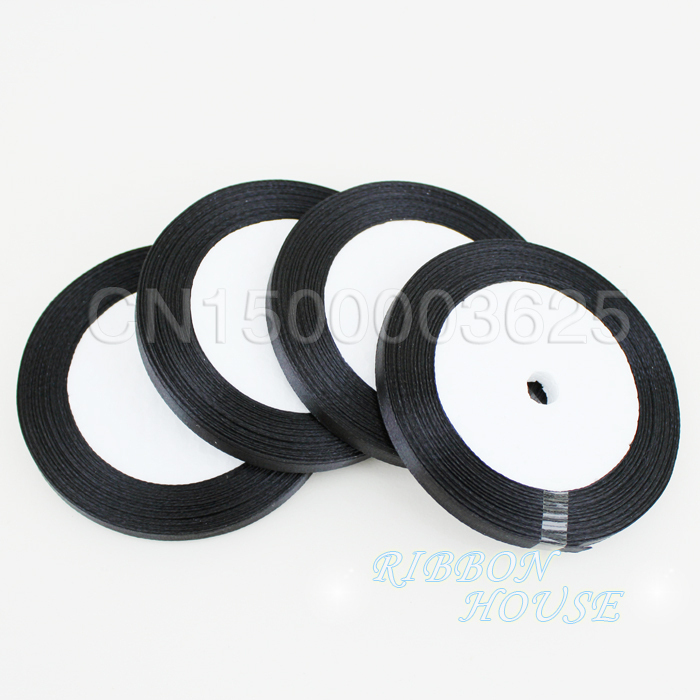 (25야드/롤) 1/4'(6mm) 검정색 단면 새틴 리 - Ribbon Wired Satin 리뷰 및 가격